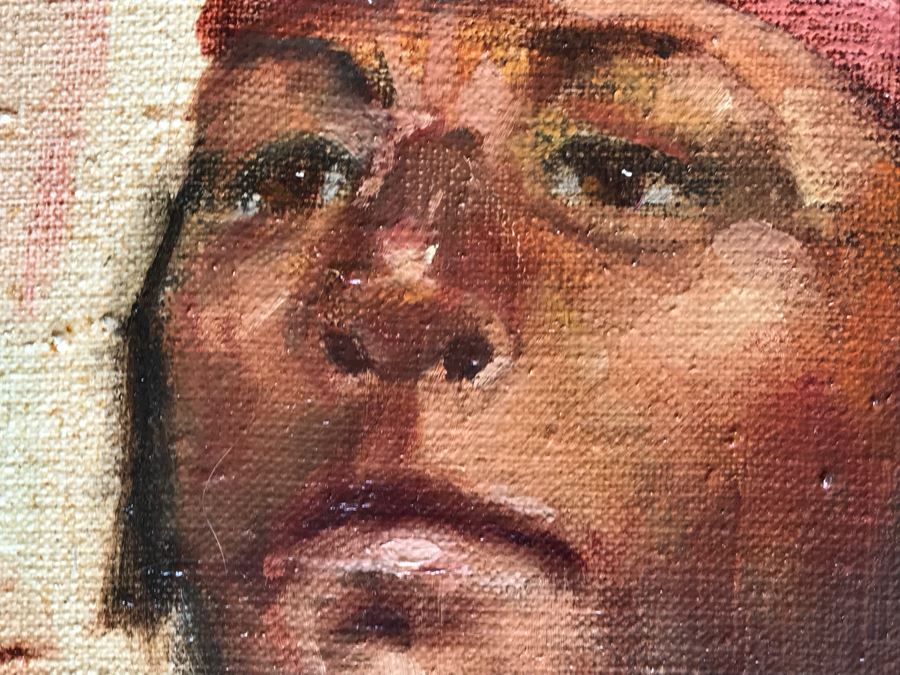 JUST ADDED - Original Oil Painting Of Native American By Renee 24” X 30” [Photo 11]
