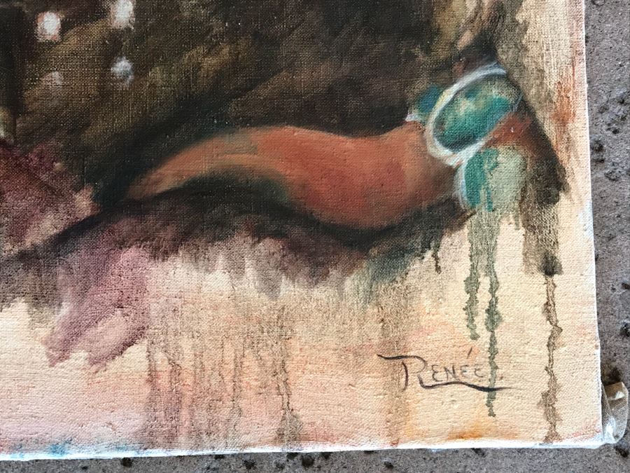 JUST ADDED - Original Oil Painting Of Native American By Renee 24” X 30” [Photo 8]