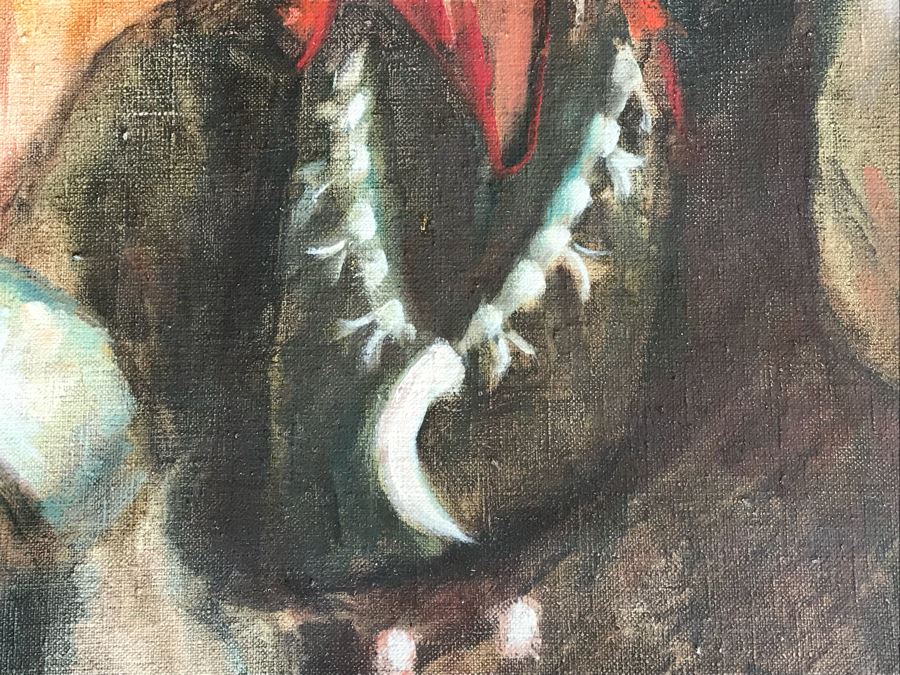 JUST ADDED - Original Oil Painting Of Native American By Renee 24” X 30” [Photo 7]