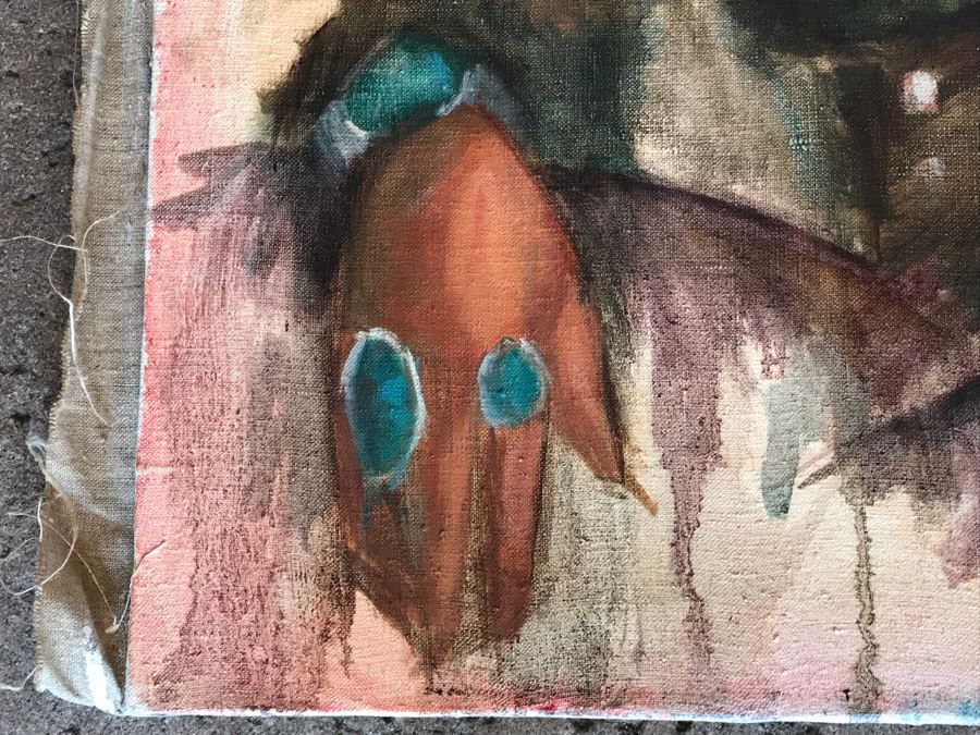 JUST ADDED - Original Oil Painting Of Native American By Renee 24” X 30” [Photo 9]