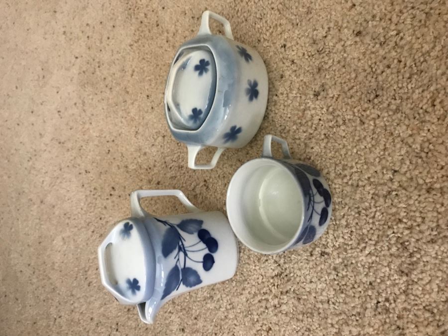 Vintage Frank Berger Teplitz Czechoslovakia China Set With Spice Jars, Creamer And Sugar Plus Coffee Cup [Photo 3]