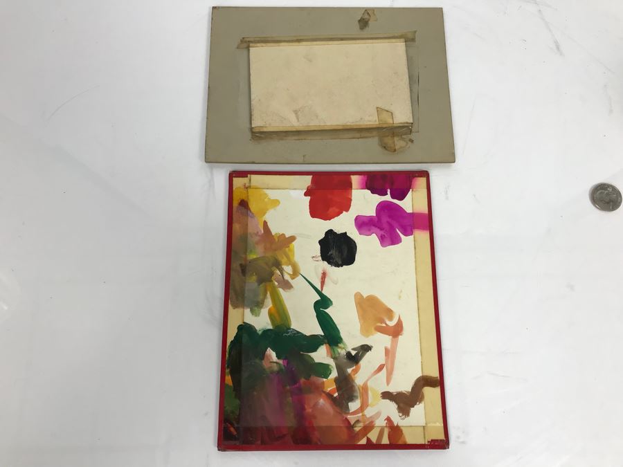 JUST ADDED - Pair Of Original Small Mid-Century Paintings [Photo 15]