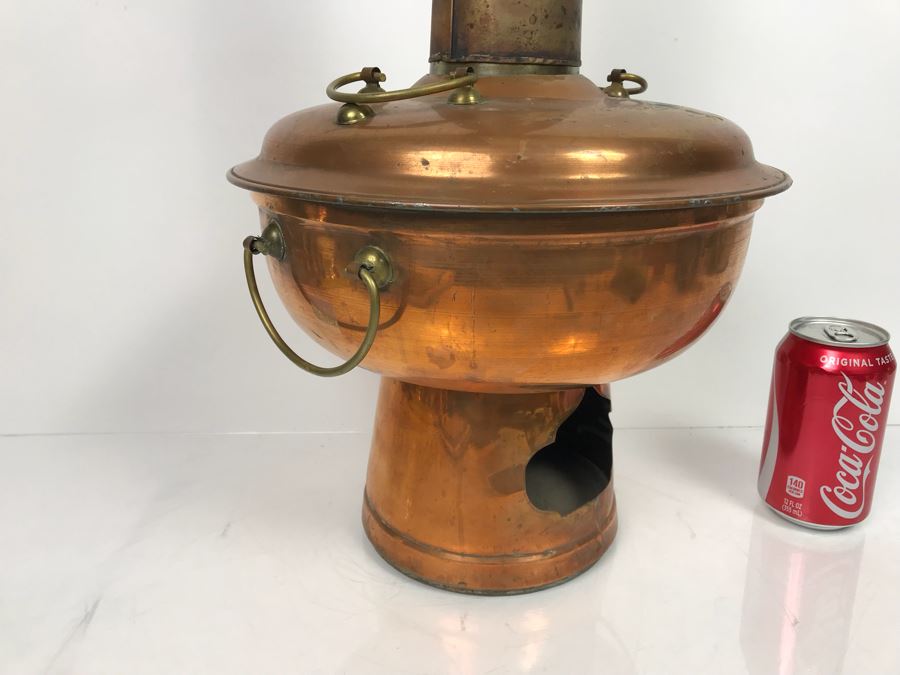JUST ADDED - Vintage Mongolian Copper Hot Pot Chinese Heated By Charcoal [Photo 6]