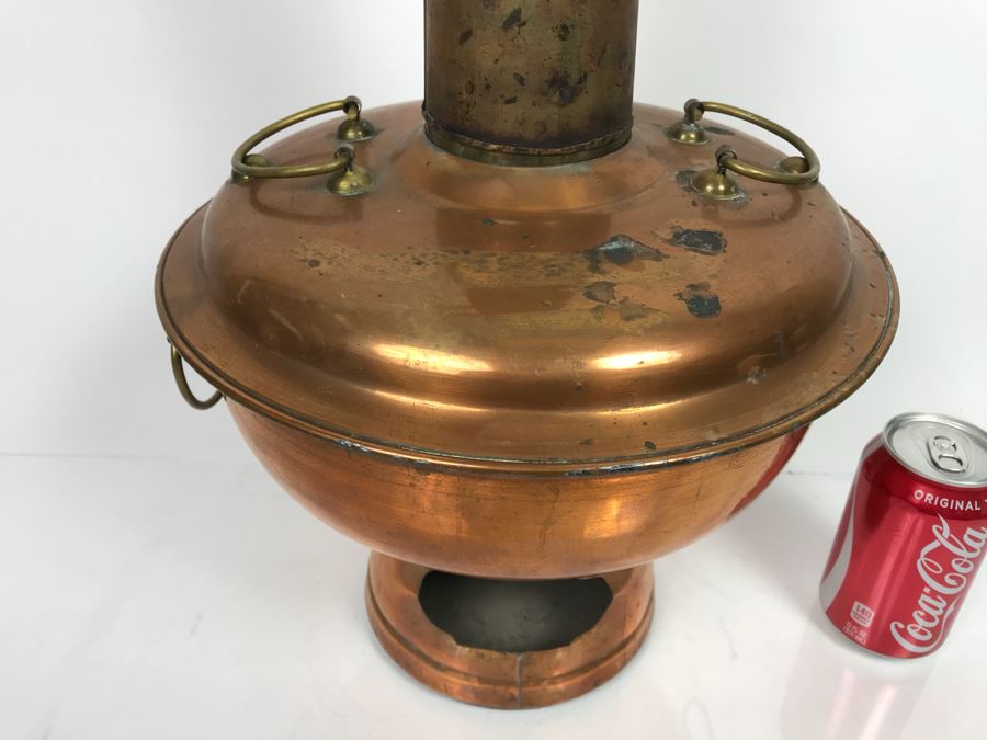 JUST ADDED - Vintage Mongolian Copper Hot Pot Chinese Heated By Charcoal [Photo 3]