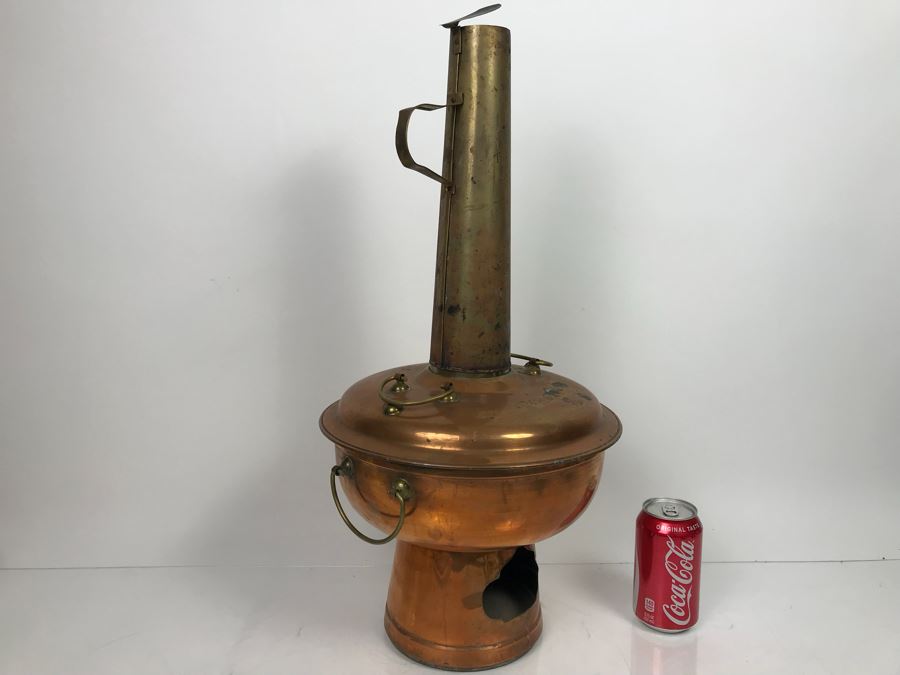 JUST ADDED - Vintage Mongolian Copper Hot Pot Chinese Heated By Charcoal [Photo 5]