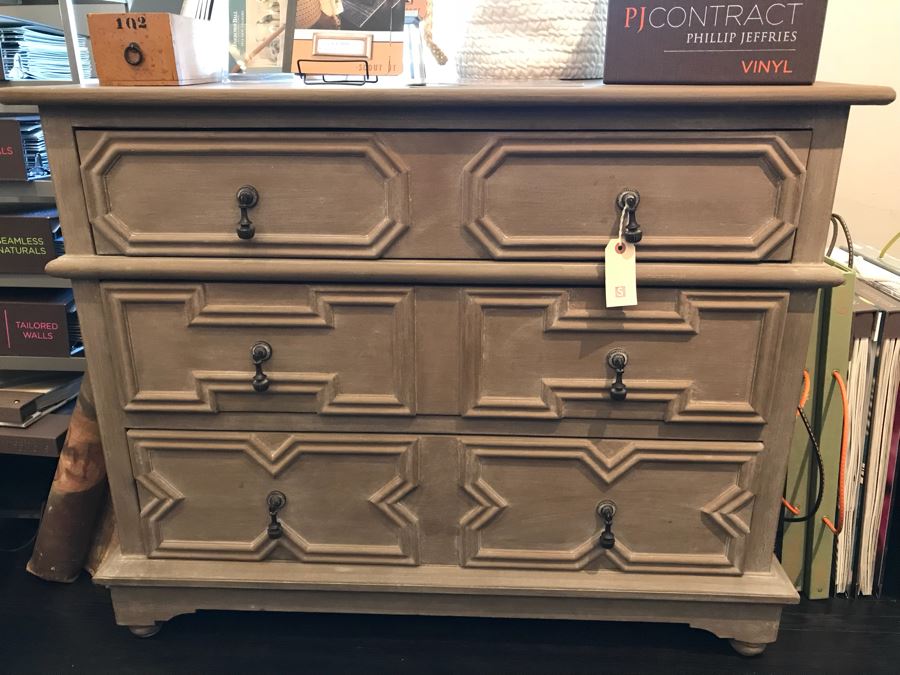 Painted 3-Drawer Chest Of Drawers Dresser 40'W X 22'D X 32'H