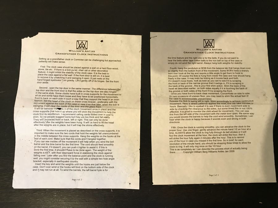 Antique French Grandfather Clock 14.5'W x 12'D x 95.5'H [Photo 23]