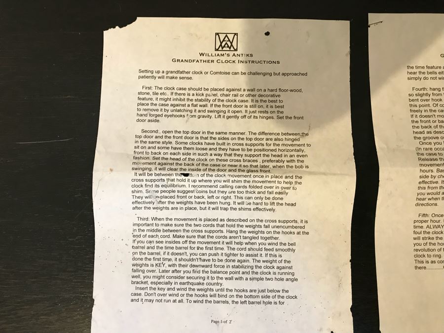 Antique French Grandfather Clock 14.5'W x 12'D x 95.5'H [Photo 24]