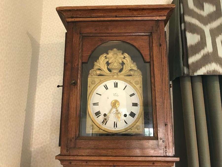 Antique French Grandfather Clock 14.5'W x 12'D x 95.5'H