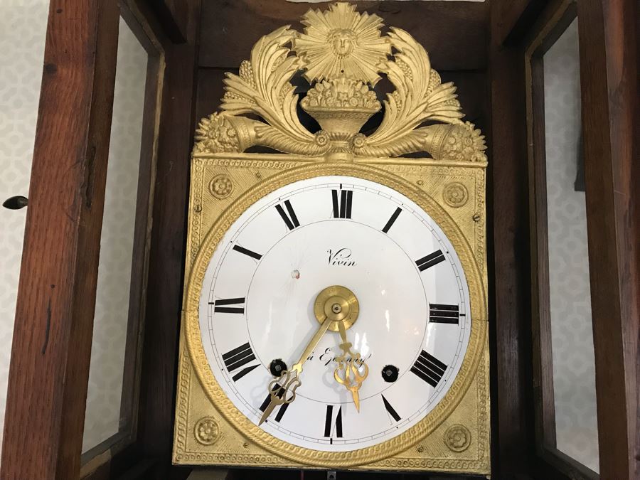 Antique French Grandfather Clock 14.5'W x 12'D x 95.5'H [Photo 4]