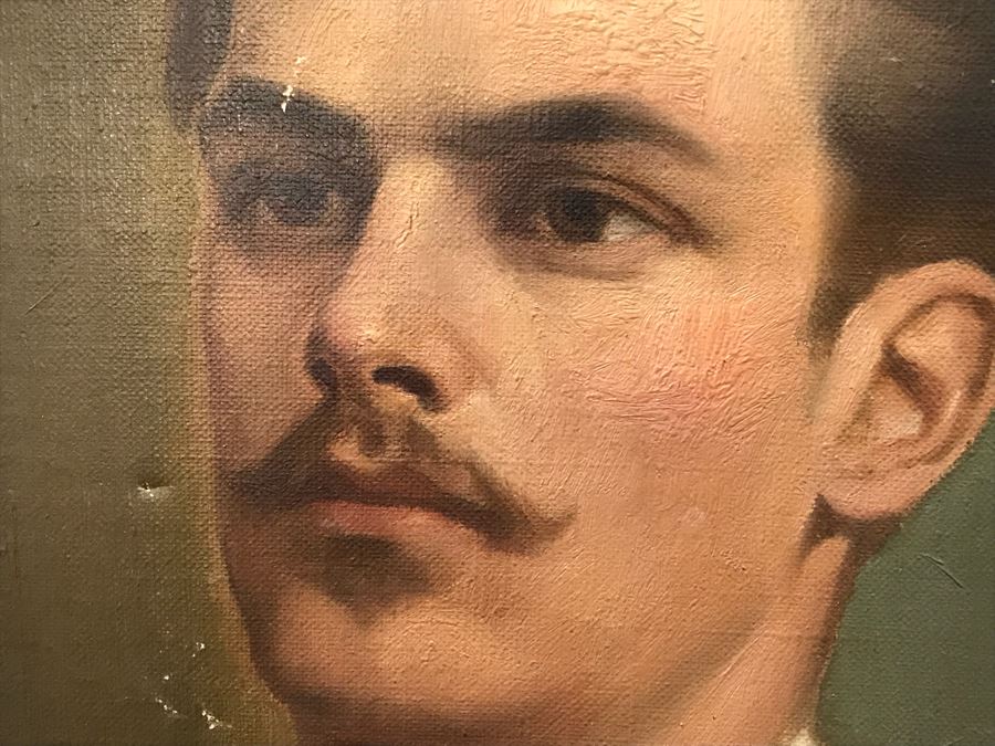 Vintage Original Oil Painting Portrait With Information On Back 21'W x 25.5'H [Photo 6]
