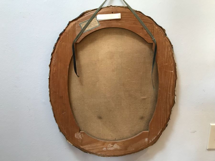 Vintage Original Oil Painting Portrait With Information On Back 21'W x 25.5'H [Photo 7]