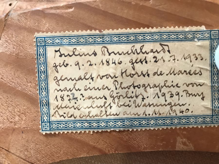 Vintage Original Oil Painting Portrait With Information On Back 21'W x 25.5'H [Photo 8]