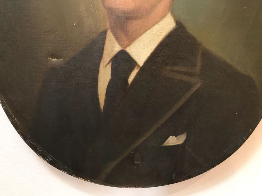 Vintage Original Oil Painting Portrait With Information On Back 21'W x 25.5'H [Photo 4]