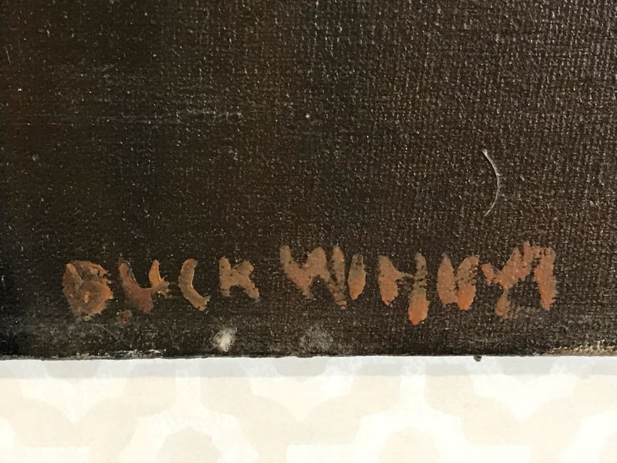 Vintage Original Oil Painting Of Man Holding Violin Signed Lower Right Buck 32' X 42' [Photo 5]