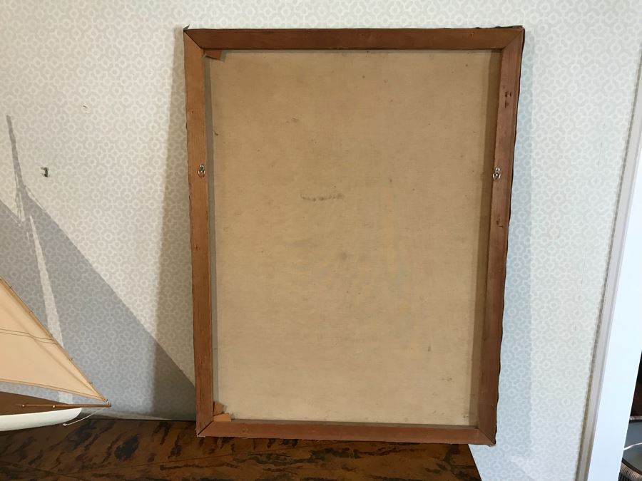 Vintage Original Oil Painting Of Man Holding Violin Signed Lower Right Buck 32' X 42' [Photo 6]