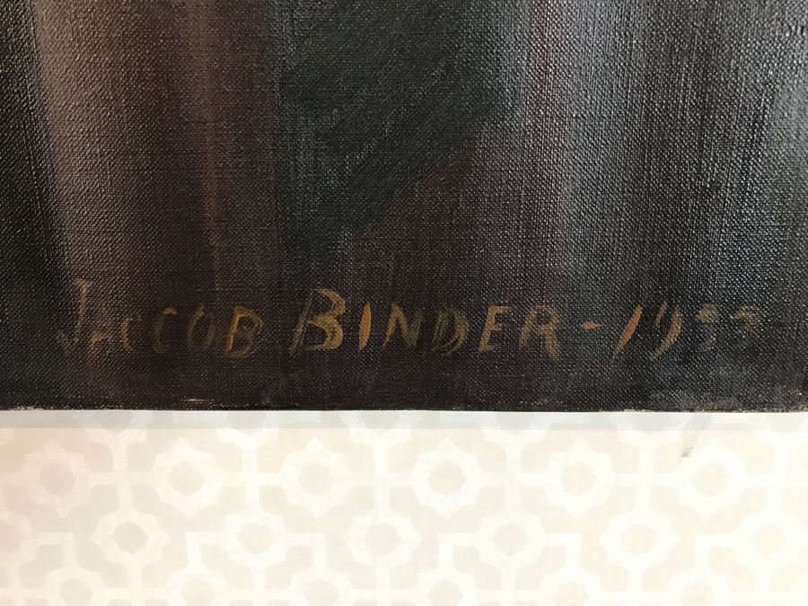 Vintage 1933 Original Oil Painting Portrait Signed Jacob Binder (1887-1984) Sold At East Coast Auction In 2014 With Frame For $688 33' X 41' [Photo 7]