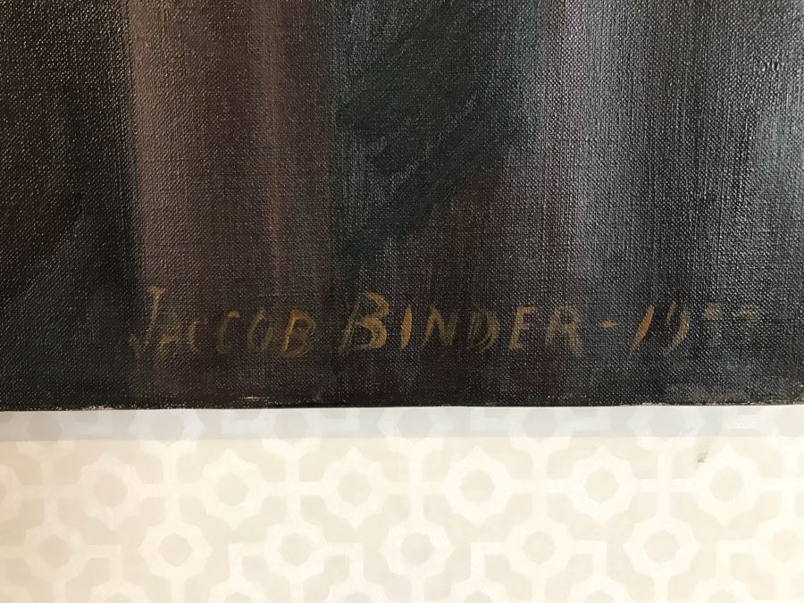 Vintage 1933 Original Oil Painting Portrait Signed Jacob Binder (1887-1984) Sold At East Coast Auction In 2014 With Frame For $688 33' X 41' [Photo 8]