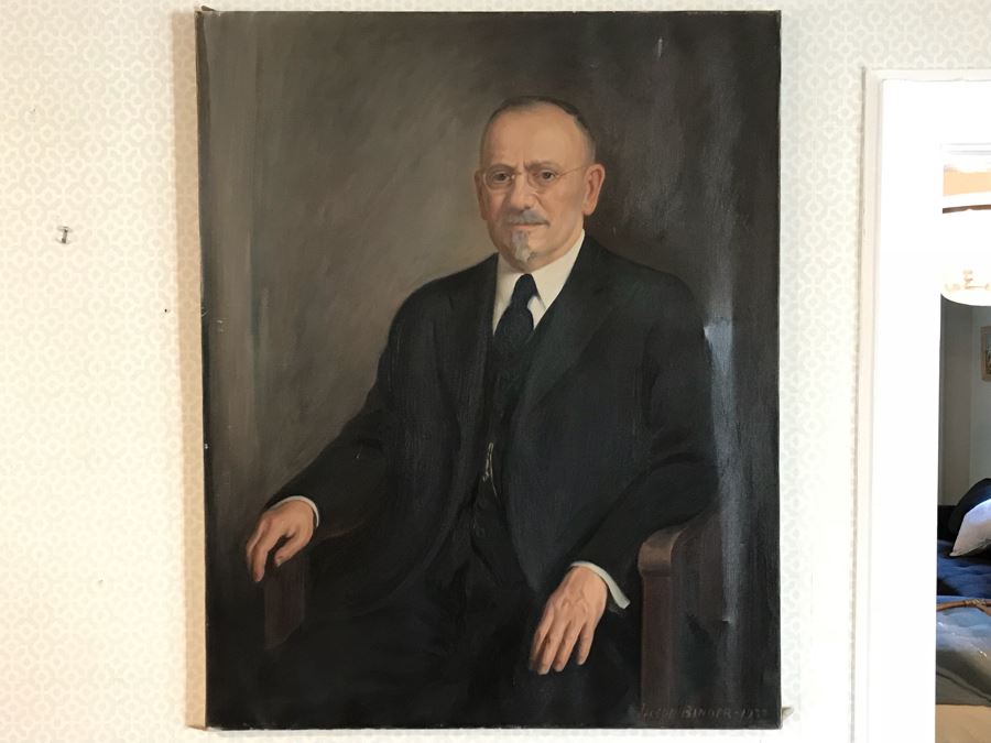 Vintage 1933 Original Oil Painting Portrait Signed Jacob Binder (1887-1984) Sold At East Coast Auction In 2014 With Frame For $688 33' X 41' [Photo 2]