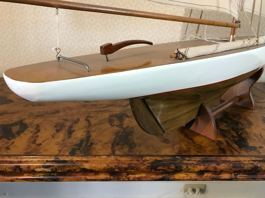 Large Wooden Sailing Ship Model With Stand 43'L X 39'H [Photo 12]