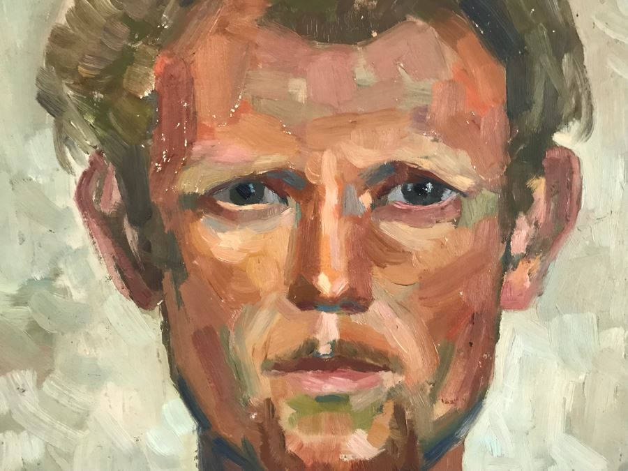 Vintage Double Sided Original Portrait Oil Painting With Woman On One Side And Man On Other 12' X 15.5' [Photo 5]