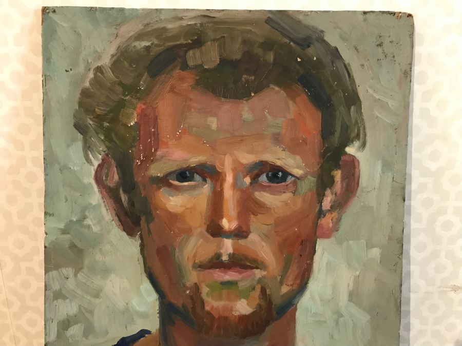 Vintage Double Sided Original Portrait Oil Painting With Woman On One Side And Man On Other 12' X 15.5' [Photo 3]