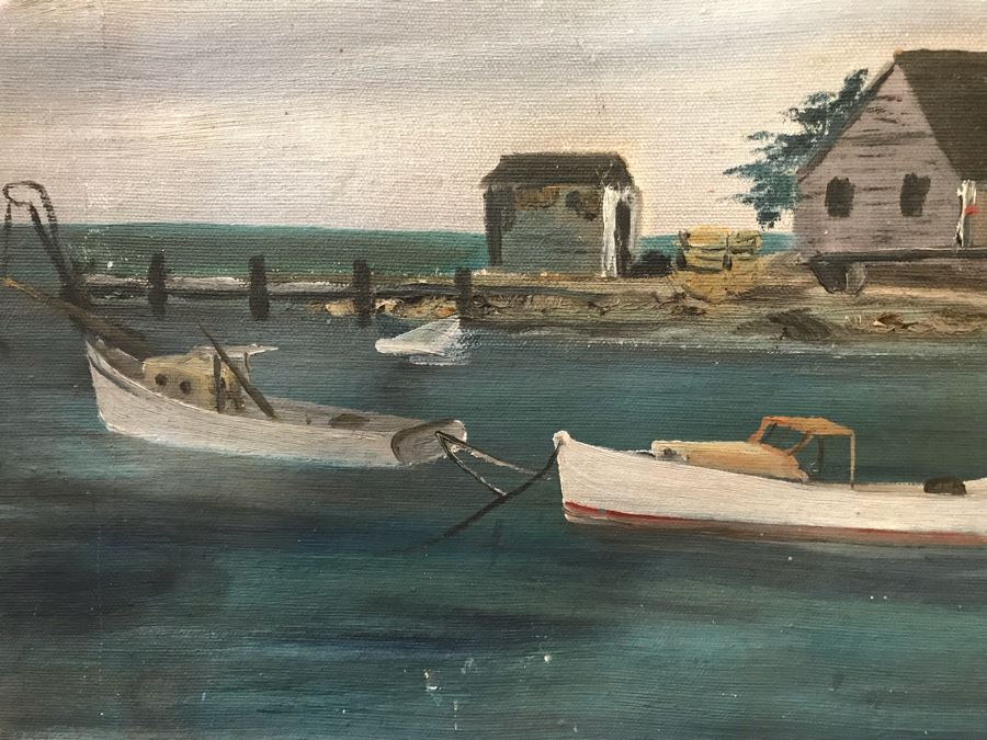 Vintage Original Nautical Painting Signed Lower Right 20' X 16' [Photo 3]