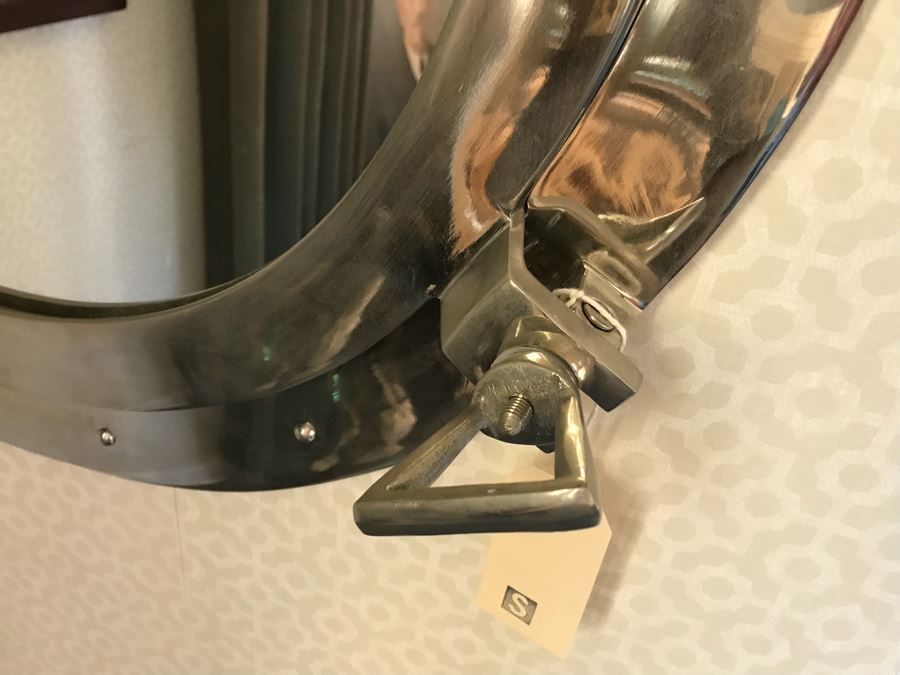 Polished Steel Ship's Porthole Mirror 2'R 23' [Photo 4]