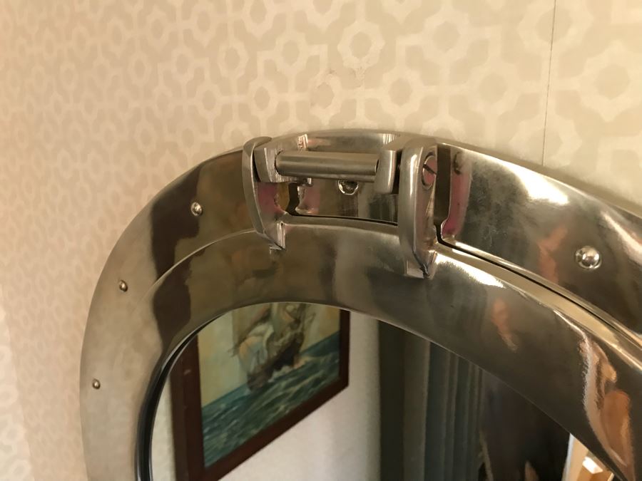 Polished Steel Ship's Porthole Mirror 2'R 23' [Photo 5]