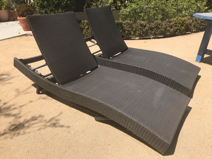 Outdoor All-Weather Adjustable Chaise Lounge Set Of (2) 80' x 30' (17' - 40'H) [Photo 2]