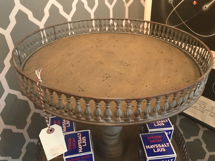 Painted Metal 3-Tier Stand (Sold Empty) 50.5'H (top 17', middle 20', bottom  24') [Photo 3]