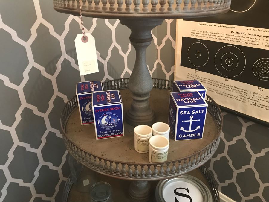 Painted Metal 3-Tier Stand (Sold Empty) 50.5'H (top 17', middle 20', bottom  24') [Photo 4]