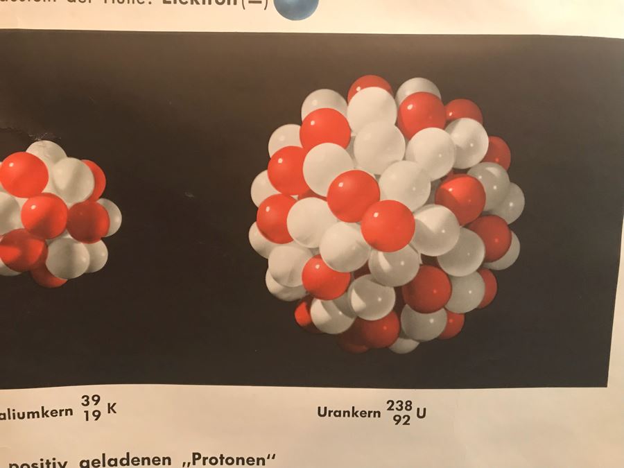 Vintage 1954 German Scientific Atoms School Learning Chart By Dr. Te Neues & Co 33' x 46' [Photo 6]