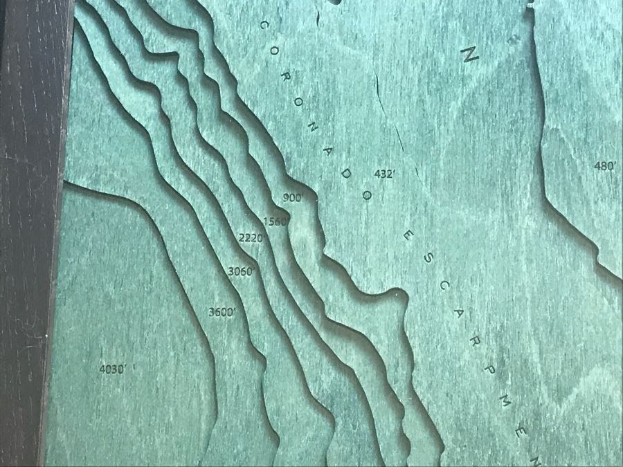 Natural Birch Plywood Topographical Ocean Map Of San Diego Coastline 24.5' X 31' Retails $298 [Photo 8]