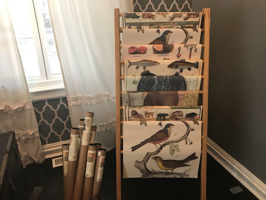 Huge Lot With Wooden Poster Display Stand 57'H (Use For Linens) Filled With Reproduction Vintage Posters, DIY Vintage Poster Kits And Wire Basket 14.5'H - See Photos For Details [Photo 20]