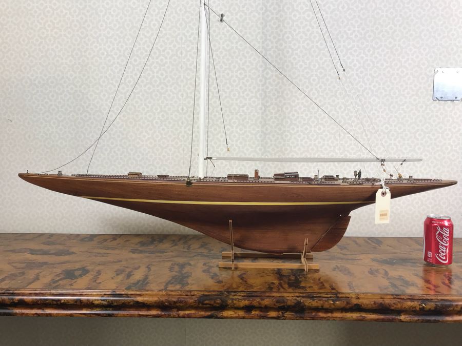 Large Wooden Sailing Ship Model With Stand 45'W x 60'H [Photo 2]