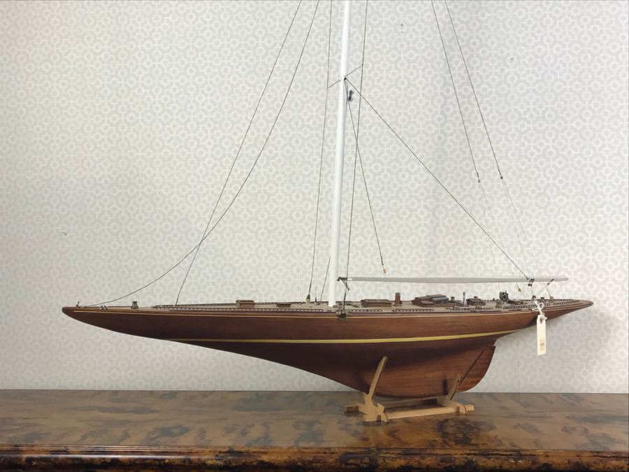 Large Wooden Sailing Ship Model With Stand 45'W x 60'H [Photo 17]