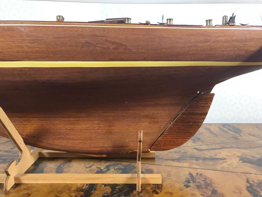 Large Wooden Sailing Ship Model With Stand 45'W x 60'H [Photo 3]