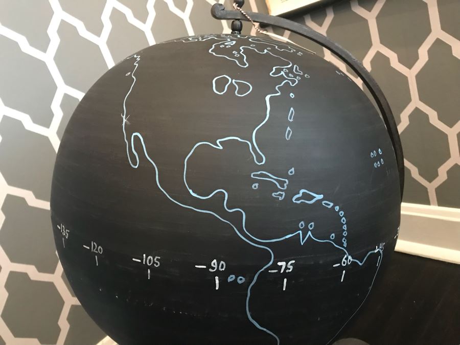 Painted Globe On Wrought Iron Stand [Photo 8]