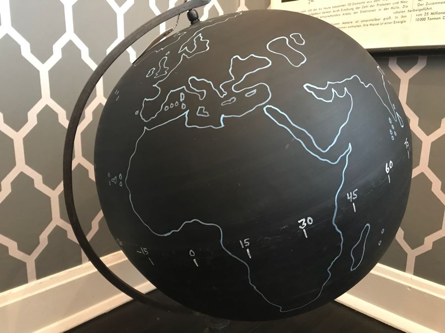 Painted Globe On Wrought Iron Stand [Photo 10]