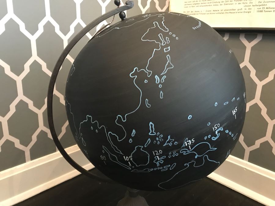 Painted Globe On Wrought Iron Stand [Photo 12]