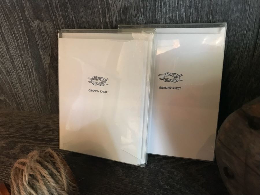 Large Nautical Ship's Pulley, Small Pulley, Plumb Bob And Pair Of New Knot Themed Card Sets Retails Value $250+ [Photo 10]