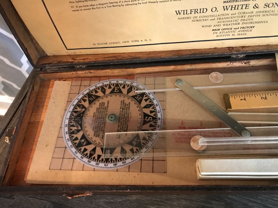 Vintage White Transparent Course Protracter With Original Box And Various Measuring Devices [Photo 4]