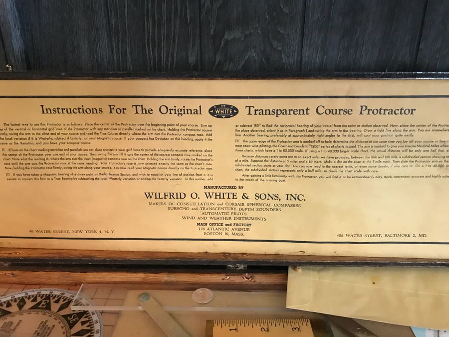Vintage White Transparent Course Protracter With Original Box And Various Measuring Devices [Photo 3]