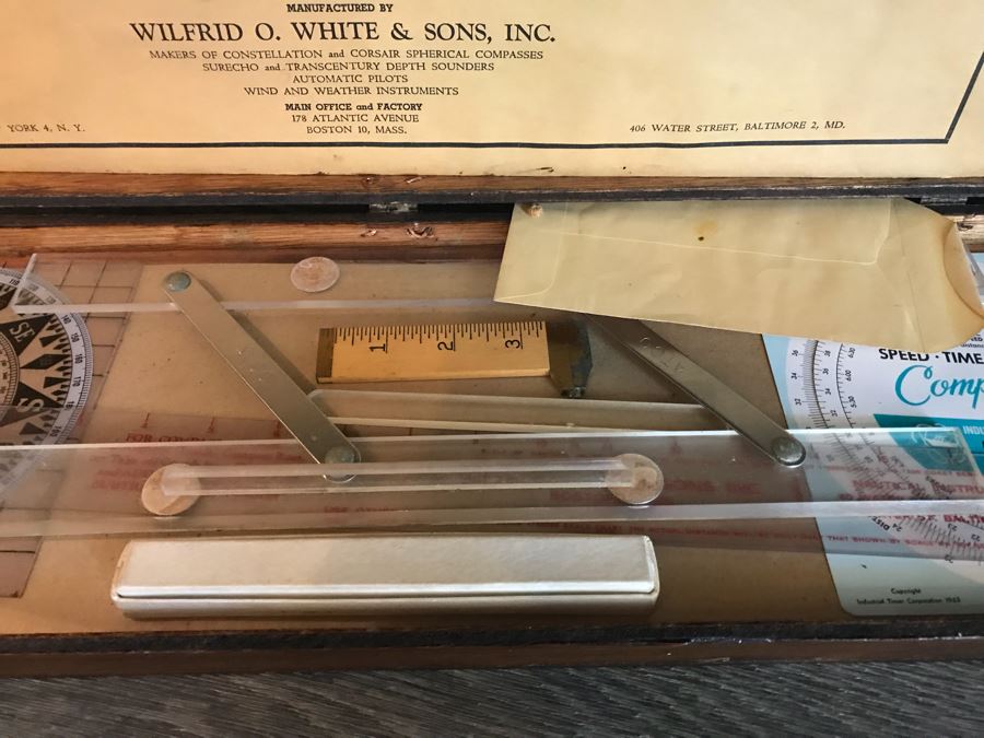 Vintage White Transparent Course Protracter With Original Box And Various Measuring Devices [Photo 5]