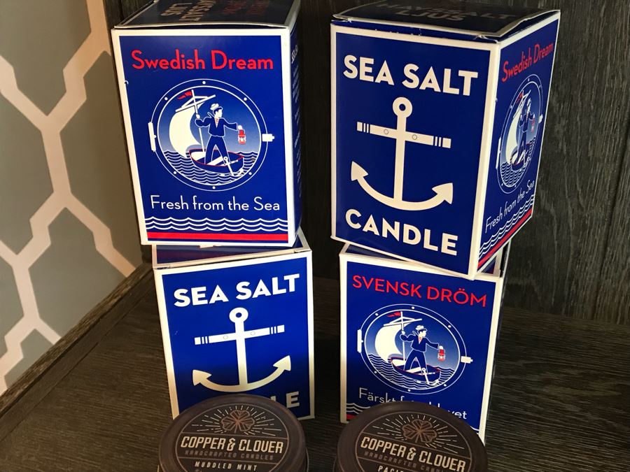 Set Of (4) New Swedish Dream Sea Salt Candles And (3) Copper & Clover Candles Retail $132 [Photo 6]