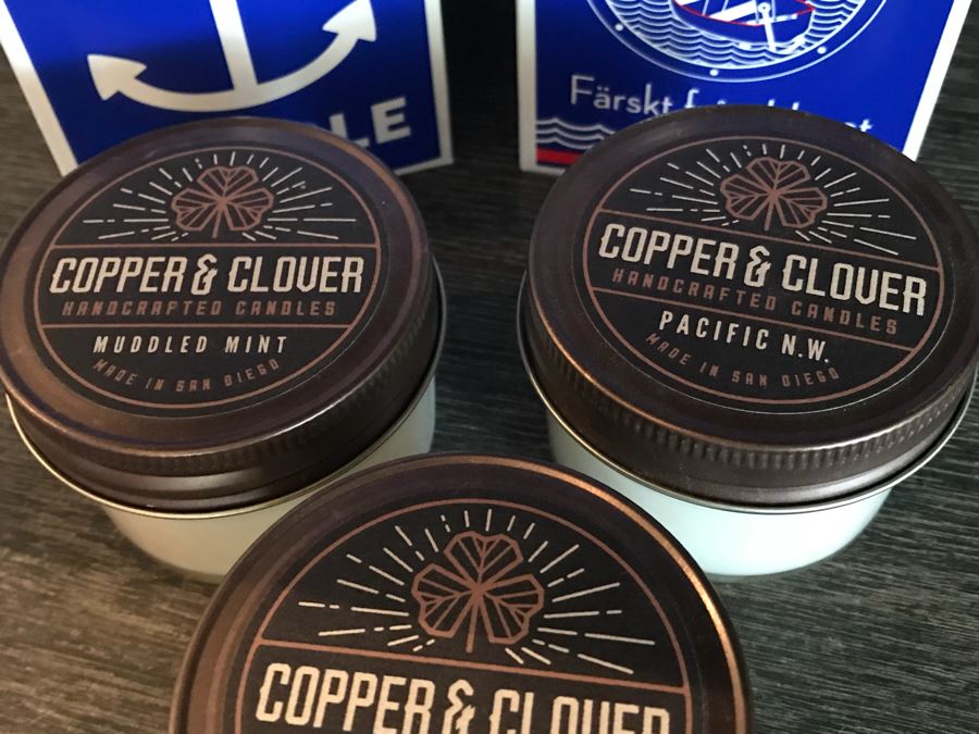 Set Of (4) New Swedish Dream Sea Salt Candles And (3) Copper & Clover Candles Retail $132 [Photo 5]