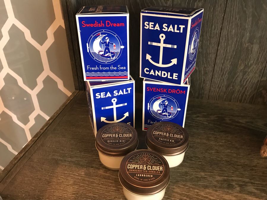 Set Of (4) New Swedish Dream Sea Salt Candles And (3) Copper & Clover Candles Retail $132 [Photo 2]