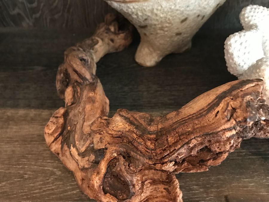Pair Of Faux Coral Display Pieces, Pair Of Driftwood Pieces And Vase [Photo 7]