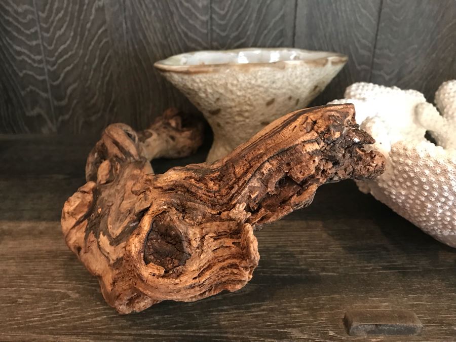 Pair Of Faux Coral Display Pieces, Pair Of Driftwood Pieces And Vase [Photo 6]